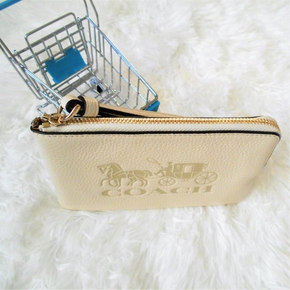 Coach Jes Corner Zip Wristlet Chalk